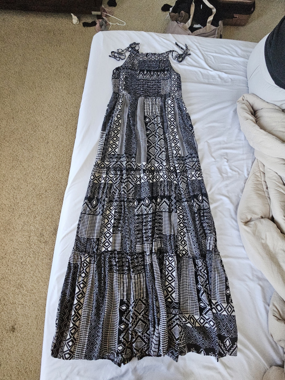 wild fable Black and White Geo Print Maxi Dress